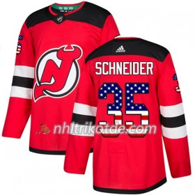 New Jersey Devils Trikot Cory Schneider 35 Adidas 2017-2018 Rot USA Flag Fashion Authentic - Herren